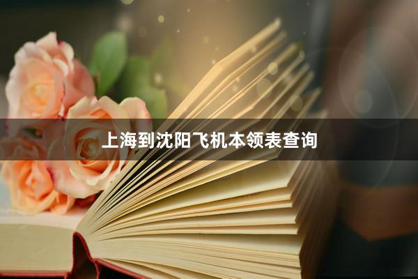 上海到沈阳飞机本领表查询